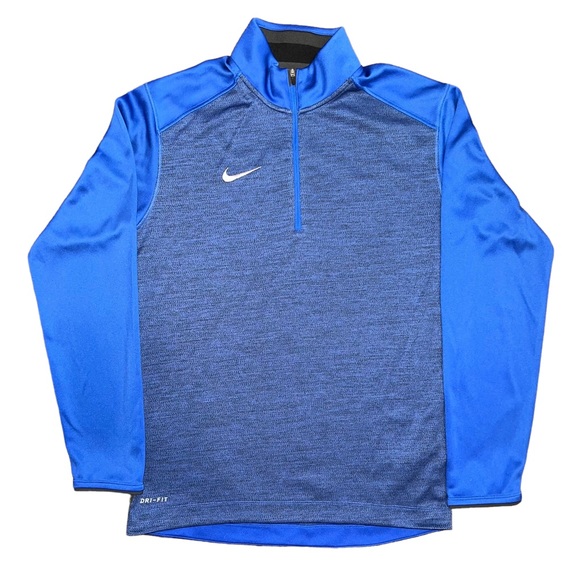 Nike Dri Fit Mens Coaches 1/2 Zip Blue Pullover - Picture 1 of 11